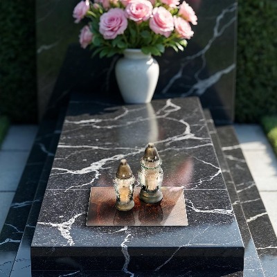 Glasplaat voor grafkaars Houtringen