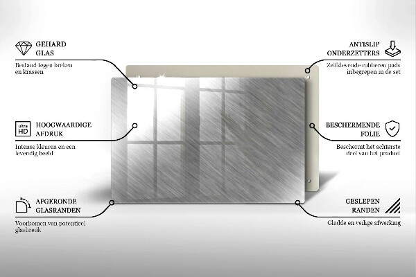 Glasplaat voor grafkaars Achtergrond met metaalstructuur