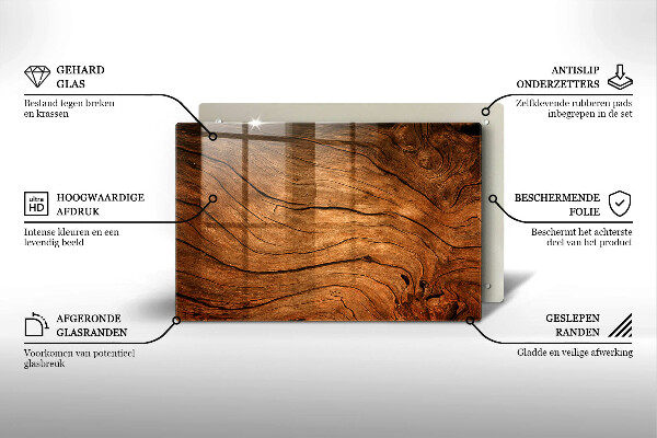 Glasplaat voor grafkaars Textuur van houten planken