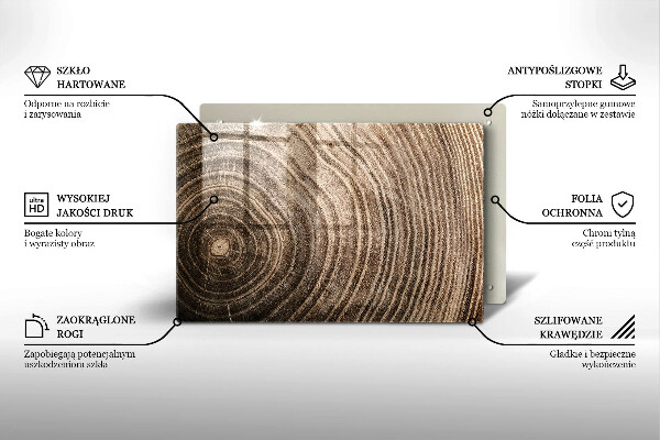 Glasplaat voor grafkaars Jaarringen van bomen