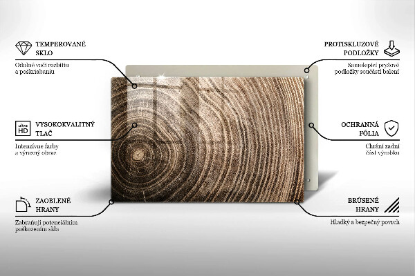 Glasplaat voor grafkaars Jaarringen van bomen