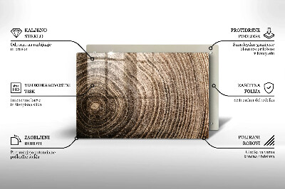 Glasplaat voor grafkaars Jaarringen van bomen