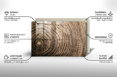 Glasplaat voor grafkaars Jaarringen van bomen