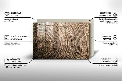 Glasplaat voor grafkaars Jaarringen van bomen