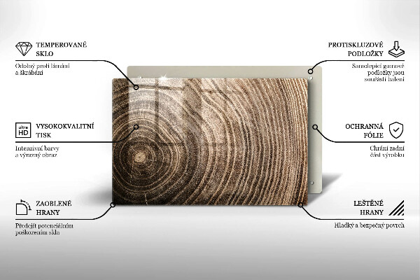 Glasplaat voor grafkaars Jaarringen van bomen