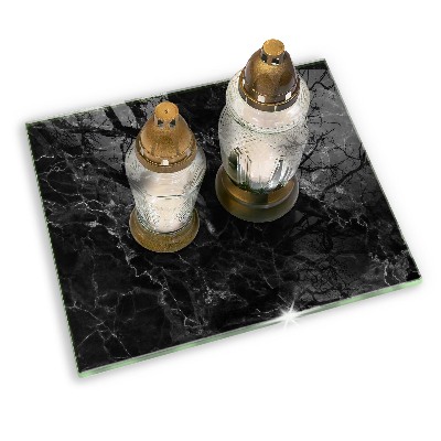Glasplaat voor grafkaars Elegant marmer
