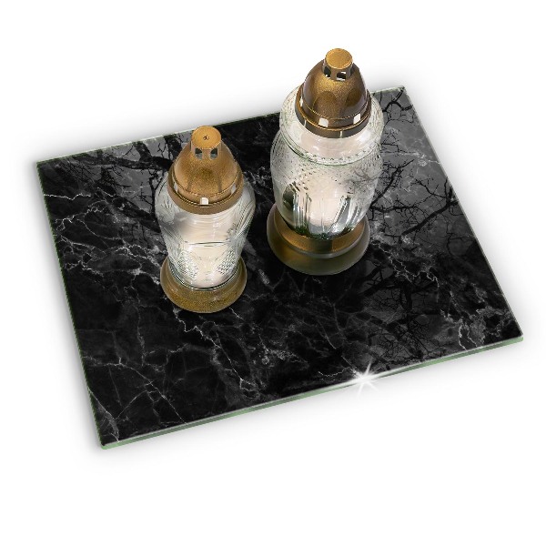 Glasplaat voor grafkaars Elegant marmer