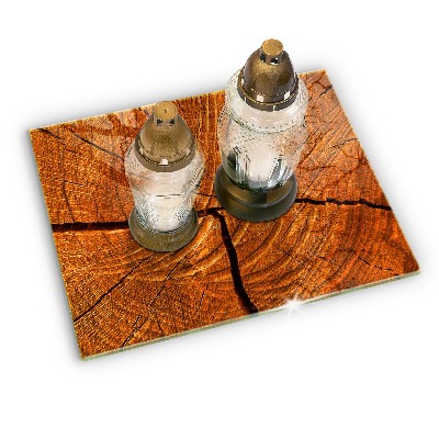 Glasplaat voor grafkaars Houten stamstructuur