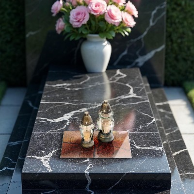 Glasplaat voor grafkaars Houten stamstructuur