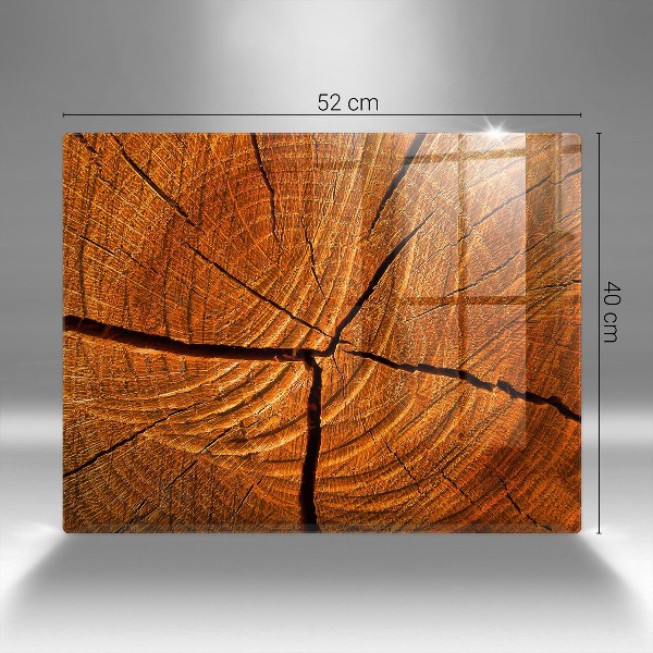 Glasplaat voor grafkaars Houten stamstructuur