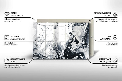 Glasplaat voor grafkaars Inktabstractie