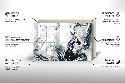 Glasplaat voor grafkaars Inktabstractie