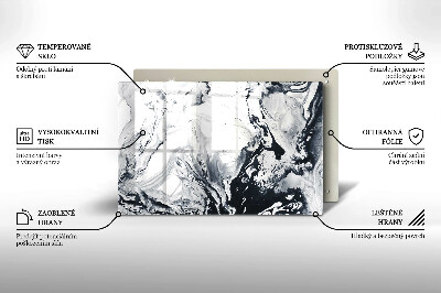 Glasplaat voor grafkaars Inktabstractie