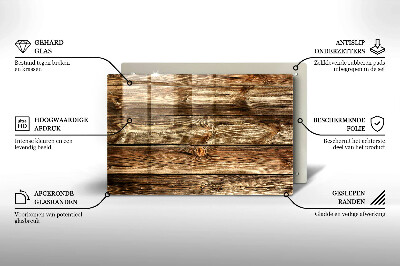 Glasplaat voor grafkaars Textuur van houten planken