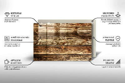 Glasplaat voor grafkaars Textuur van houten planken