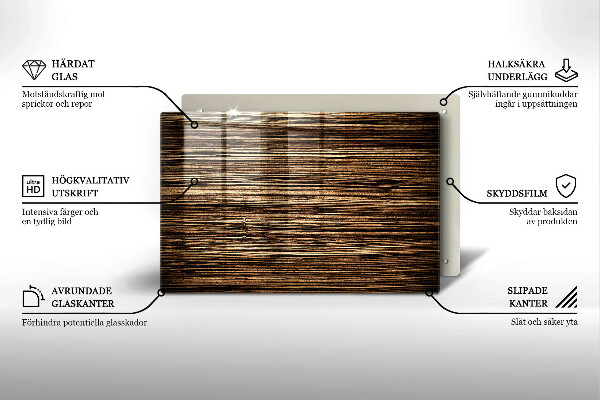 Glasplaat voor grafkaars Houtstructuur