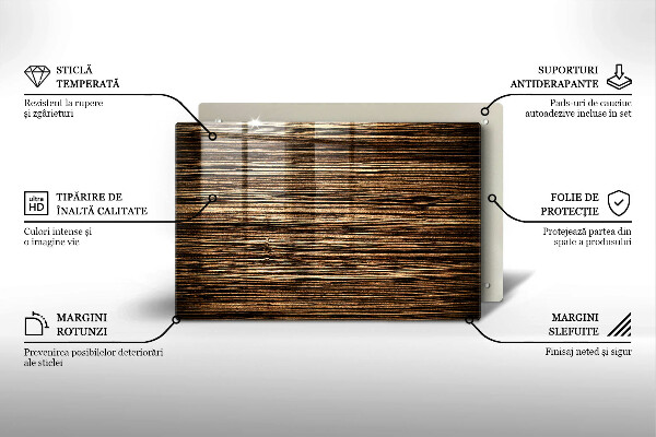 Glasplaat voor grafkaars Houtstructuur
