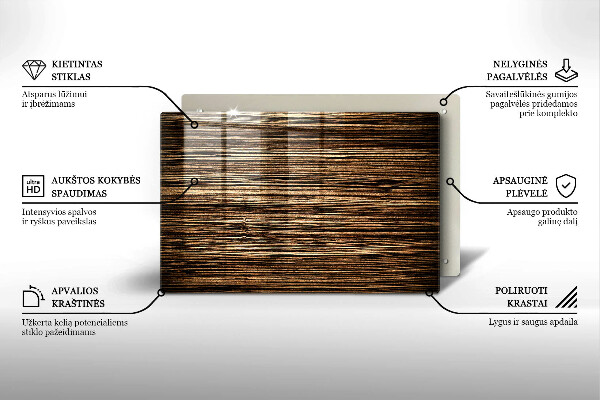 Glasplaat voor grafkaars Houtstructuur