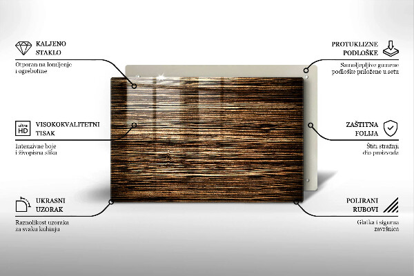 Glasplaat voor grafkaars Houtstructuur