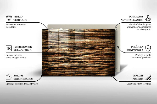 Glasplaat voor grafkaars Houtstructuur