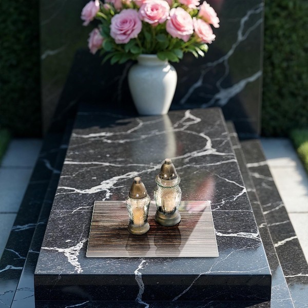 Glasplaat voor grafkaars Houtstructuur