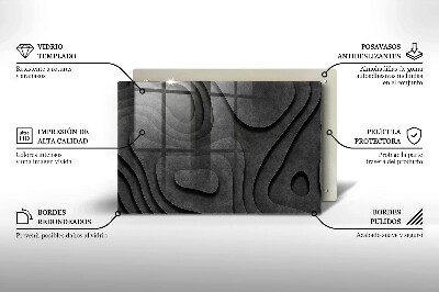 Glasplaat voor grafkaars 3D-steenvormen