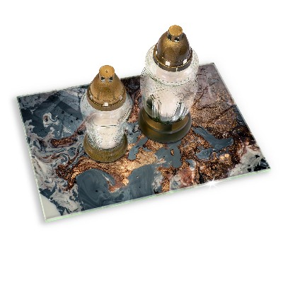 Glasplaat voor grafkaars Gouden rotsstructuur