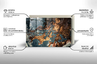 Glasplaat voor grafkaars Gouden rotsstructuur