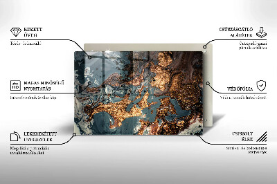 Glasplaat voor grafkaars Gouden rotsstructuur