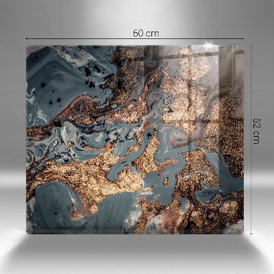 Glasplaat voor grafkaars Gouden rotsstructuur