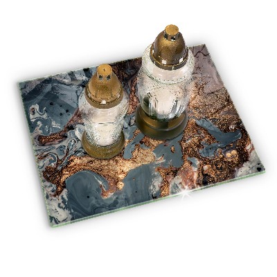 Glasplaat voor grafkaars Gouden rotsstructuur