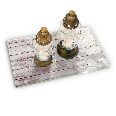 Glasplaat voor grafkaars Oude houten planken