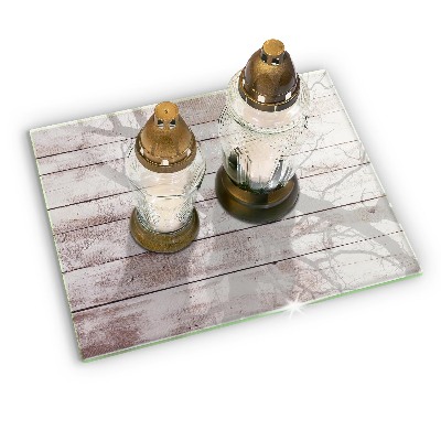 Glasplaat voor grafkaars Oude houten planken