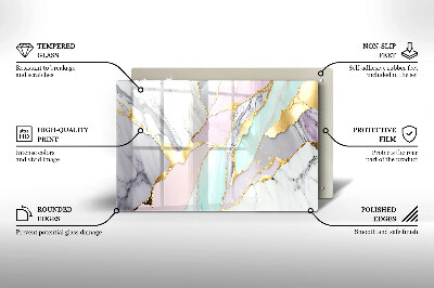 Glasplaat voor grafkaars Pastel marmer
