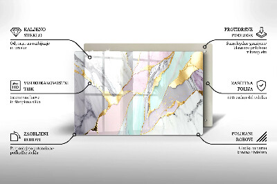 Glasplaat voor grafkaars Pastel marmer