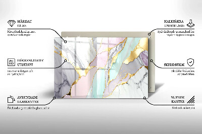 Glasplaat voor grafkaars Pastel marmer