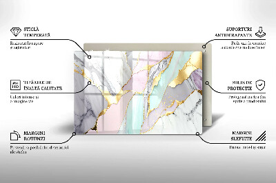 Glasplaat voor grafkaars Pastel marmer