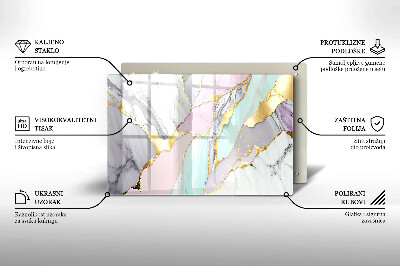 Glasplaat voor grafkaars Pastel marmer