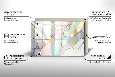 Glasplaat voor grafkaars Pastel marmer