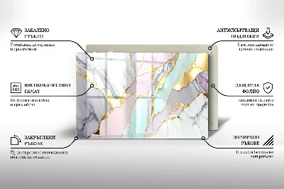 Glasplaat voor grafkaars Pastel marmer