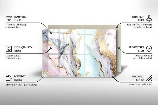 Grafkaars onderzetter Pastel marmer