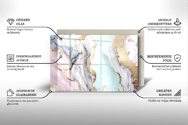 Grafkaars onderzetter Pastel marmer