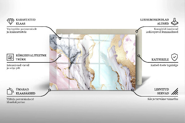 Grafkaars onderzetter Pastel marmer