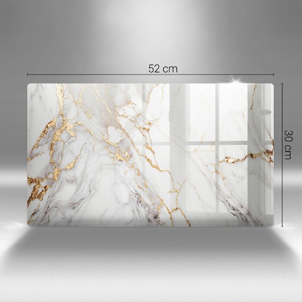 Glasplaat voor grafkaars Licht marmer met goud