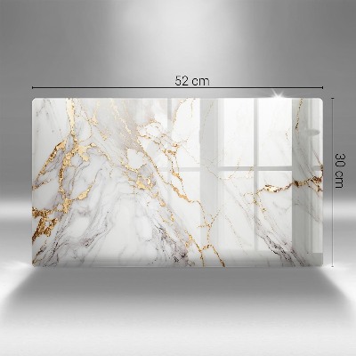 Glasplaat voor grafkaars Licht marmer met goud