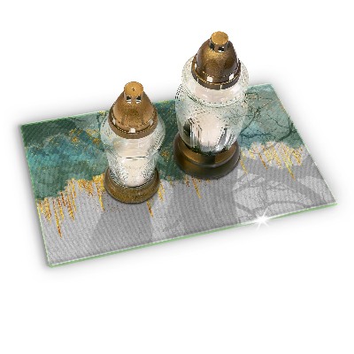 Glasplaat voor grafkaars Abstractie met goud