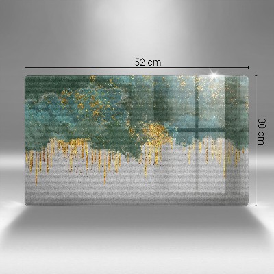 Glasplaat voor grafkaars Abstractie met goud