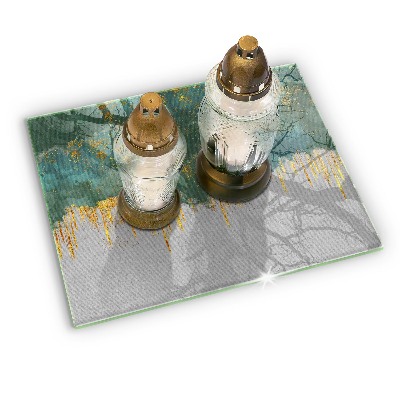 Glasplaat voor grafkaars Abstractie met goud