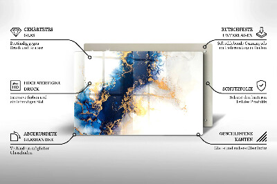 Glasplaat voor grafkaars Abstractie met blauw
