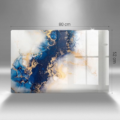 Glasplaat voor grafkaars Abstractie met blauw